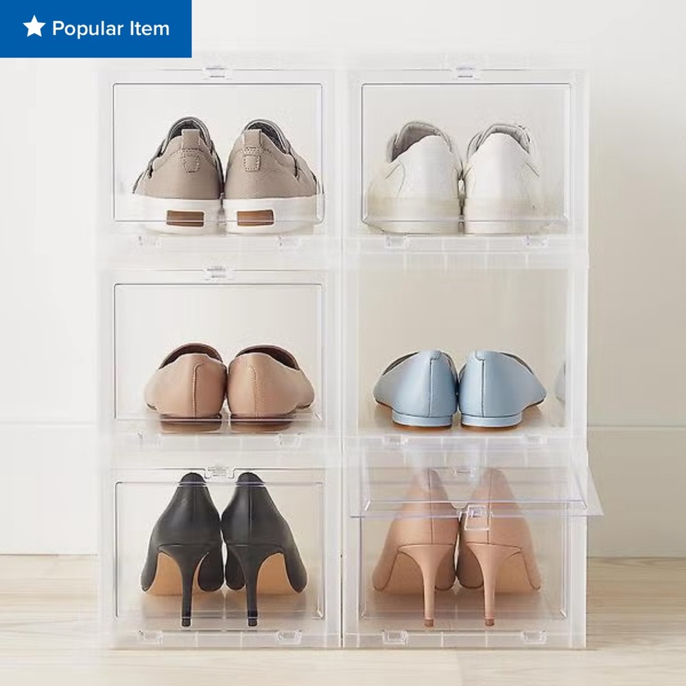 The Container Store Drop-Front Shoe Box X-Large Case of 4